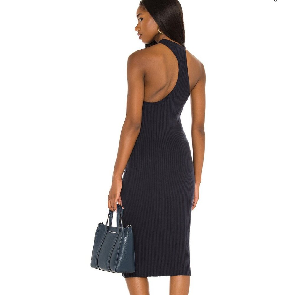 Revolve Line & Dot Lori Asymmetrical Ribbed Midi Dress Size S